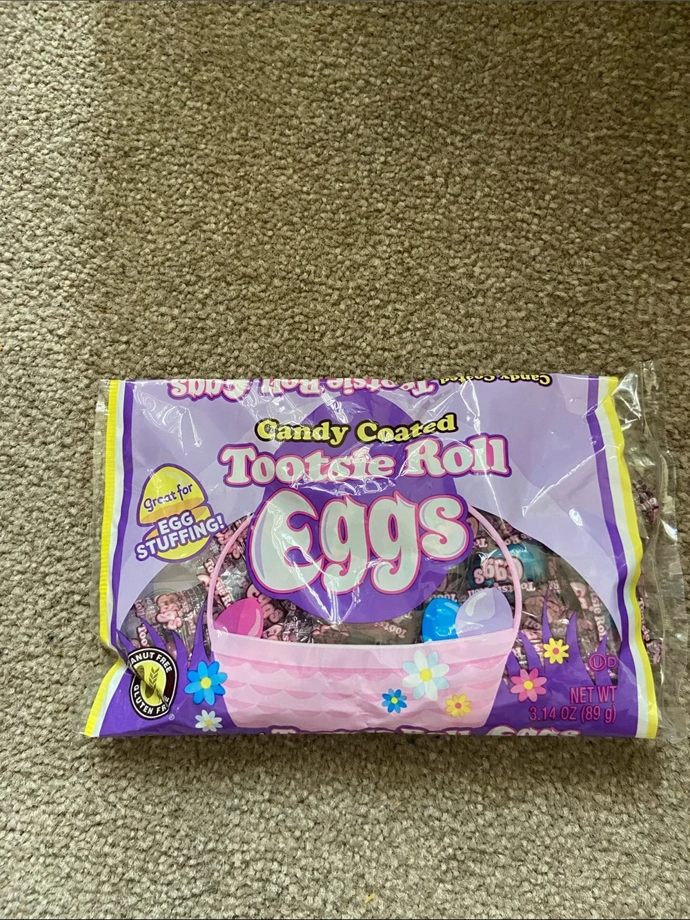 Tootsie Roll Candy Coated Eggs - Pink & Purple Packaging